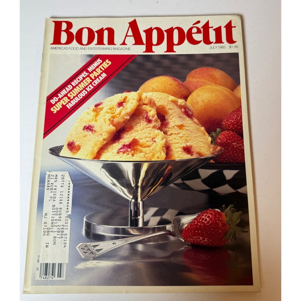 Bon Appetit Magazine July 1985 Vintage Food‎ Cooking Recipes